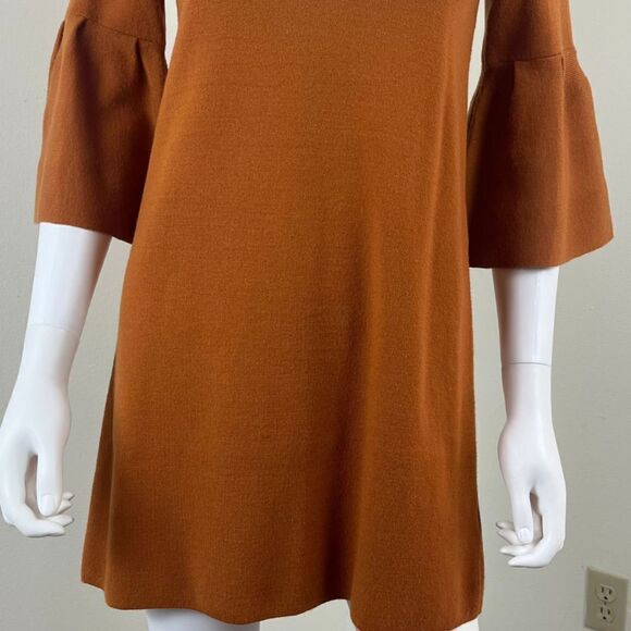 Moth Womens Size XS Orange Bell Sleeve Pullover Sweater Mini Sheath Dress Party - Picture 4 of 15